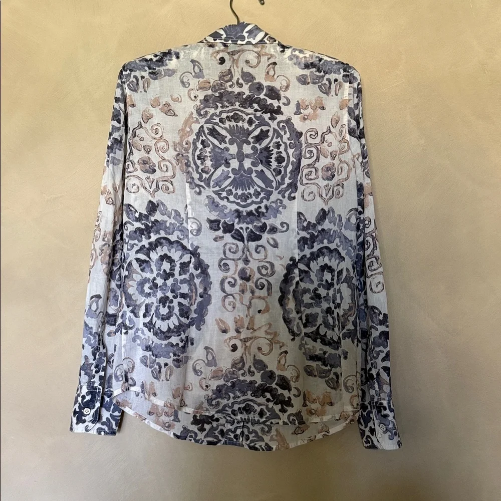 Tory Burch Cotton Button Up Blouse Top size 6 - Picture 3 of 7